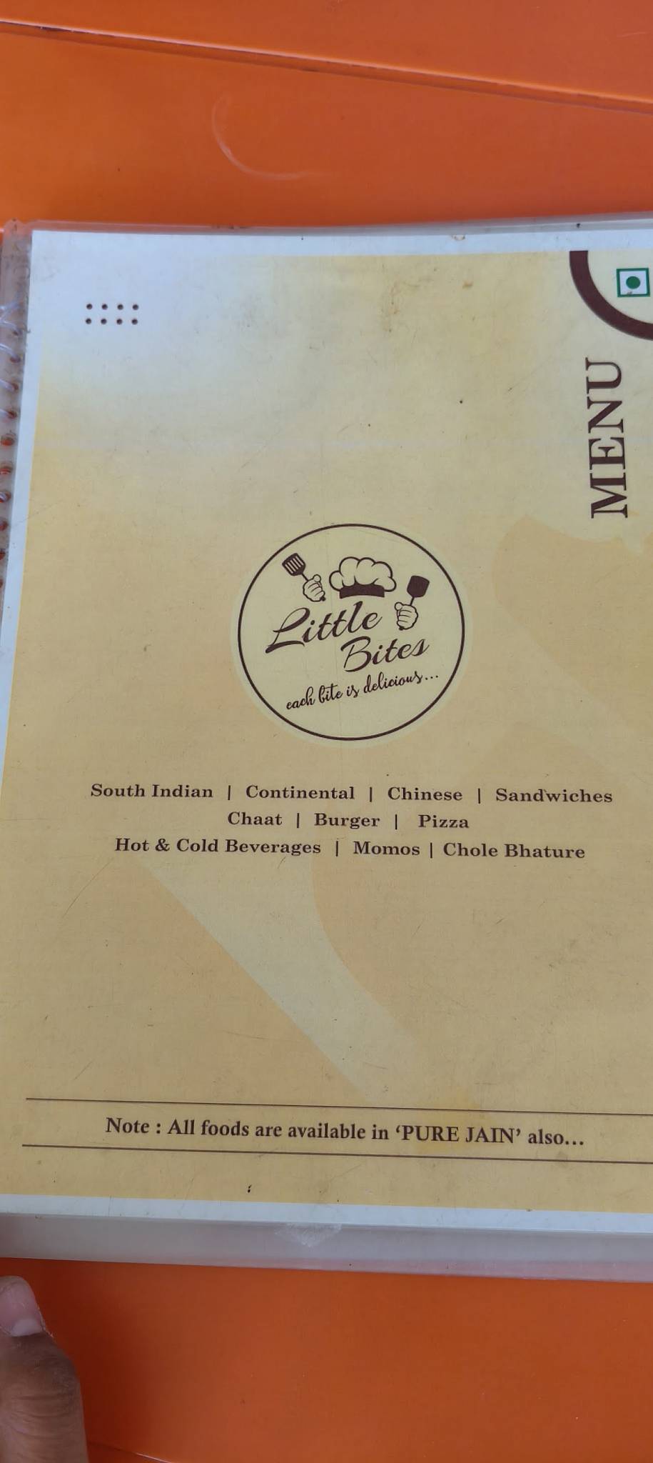 Little Bites menu