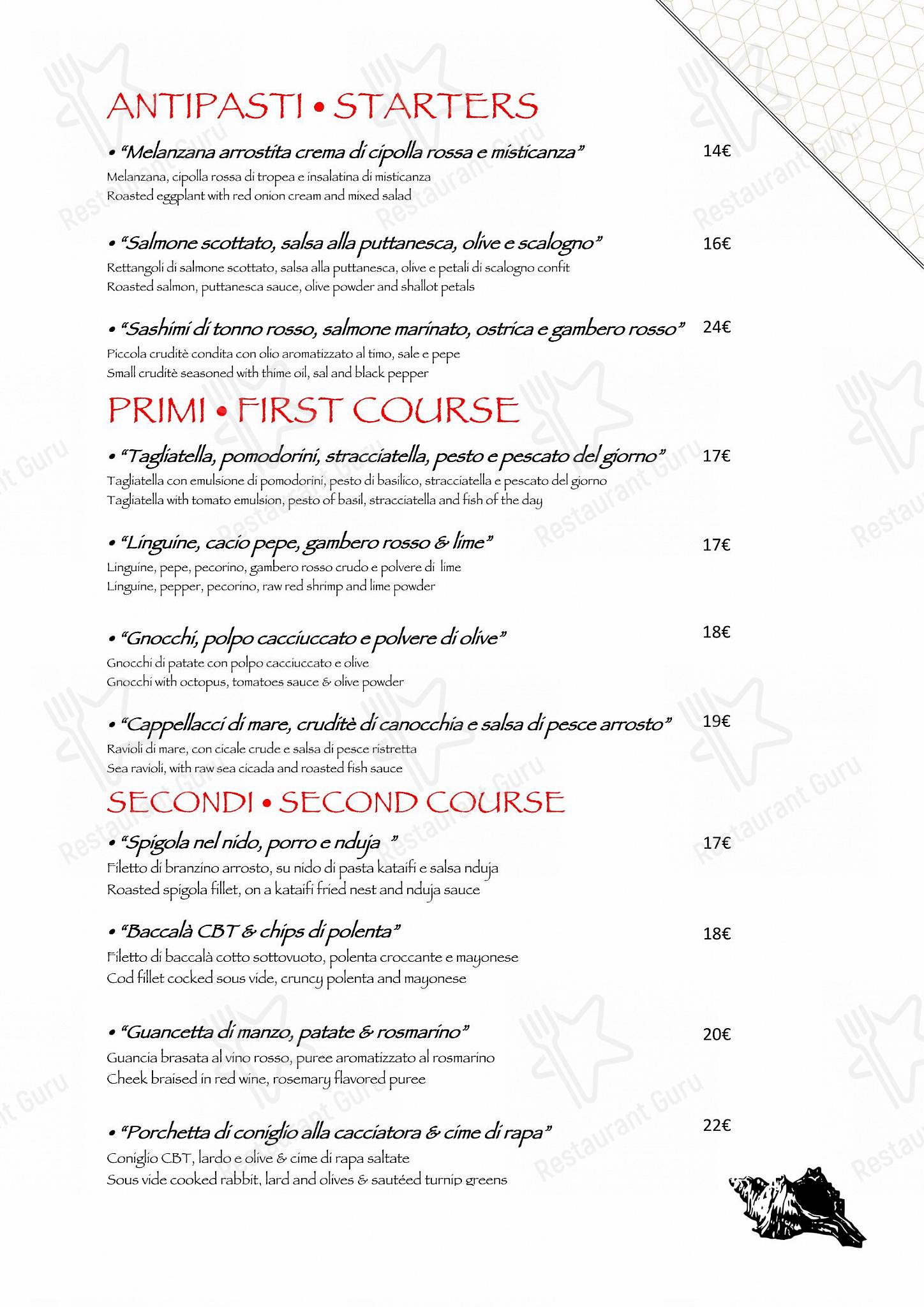 Menu di LO SCONCIGLIO 
