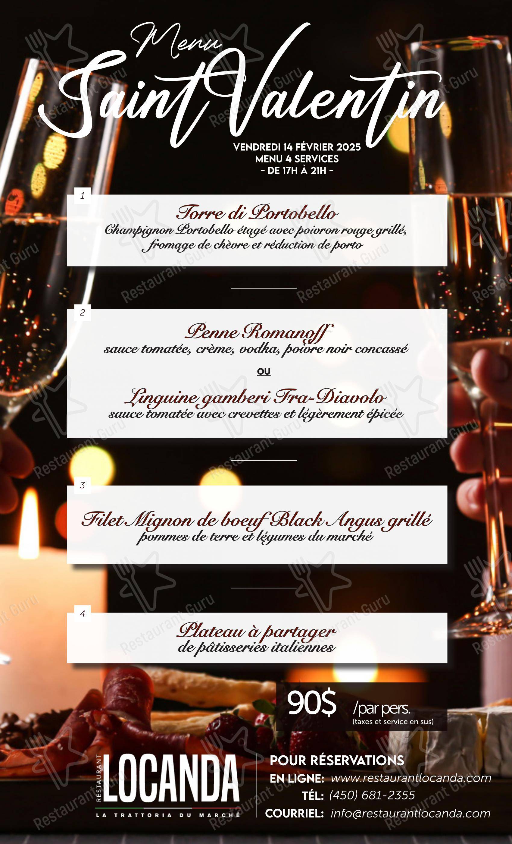 Restaurant Locanda dans Laval - Menu bar