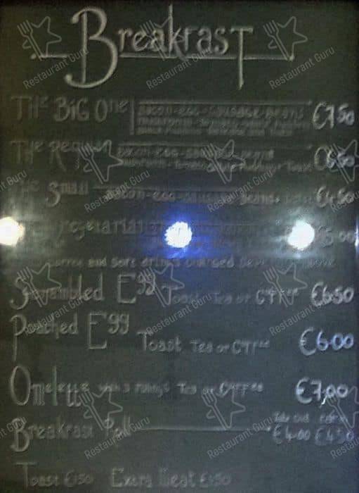 Menu at Lovinspoon cafe, Dublin