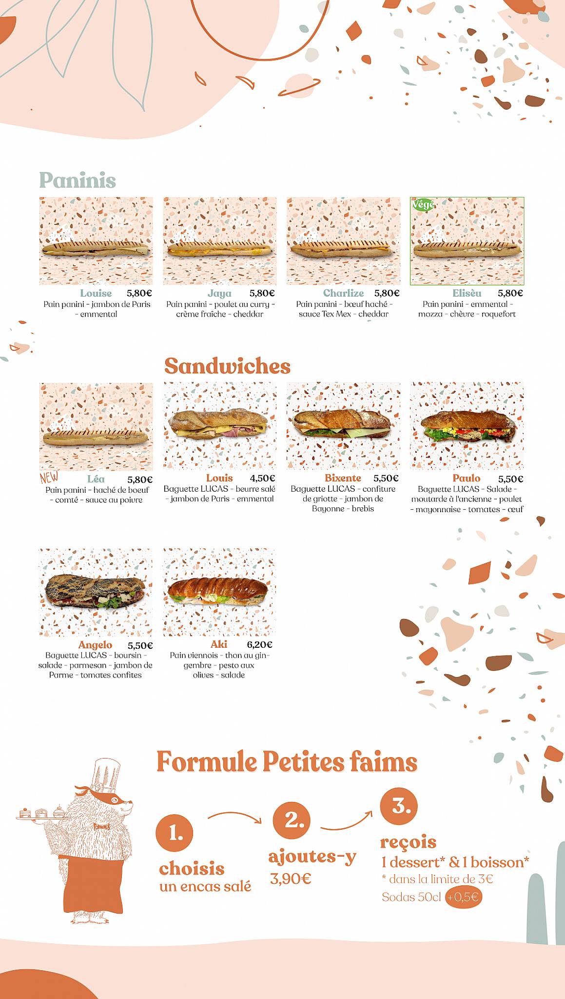 Menu de Lucas - Boulanger | Pâtissier | Traiteur