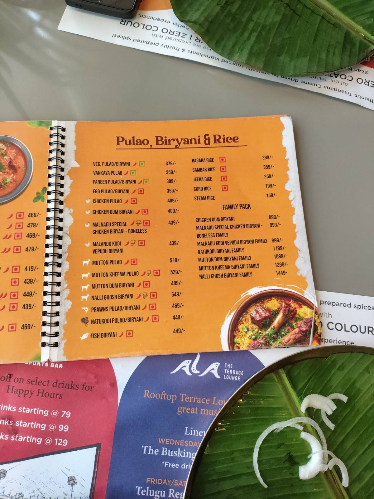 MALNADU KITCHEN - Taste of Telangana menu