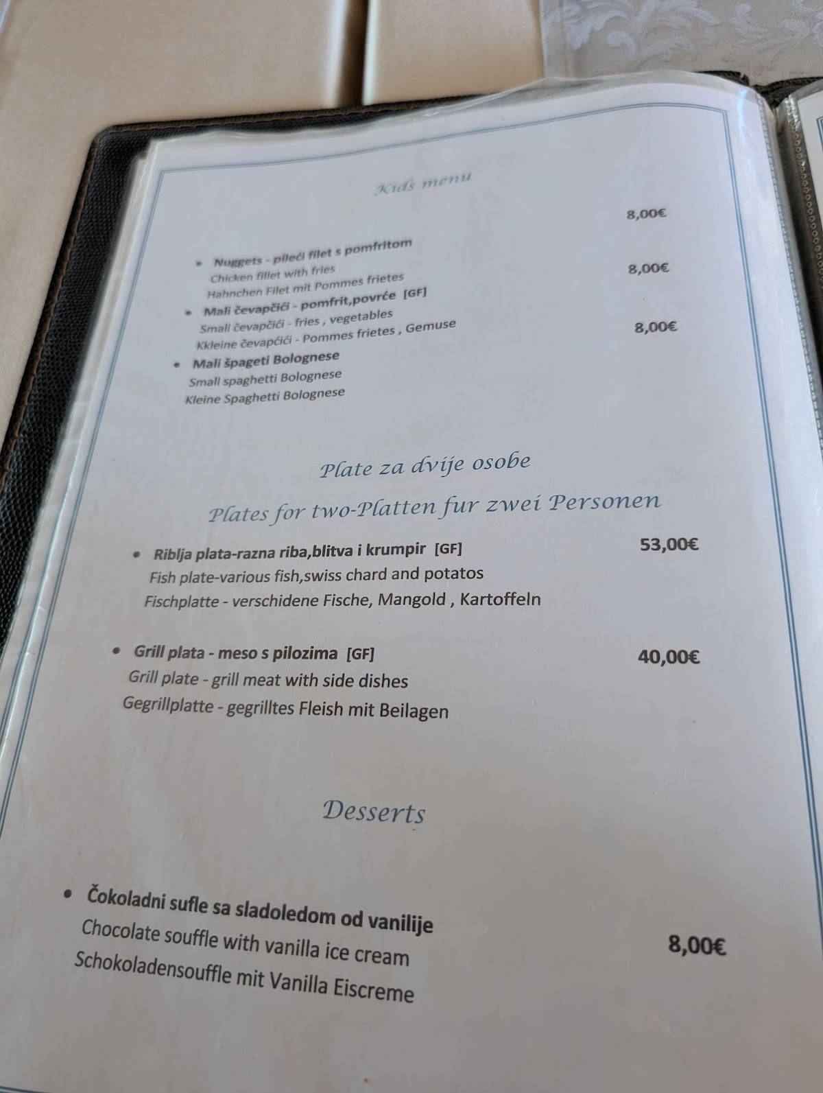 Menu di Restaurant MORE 
