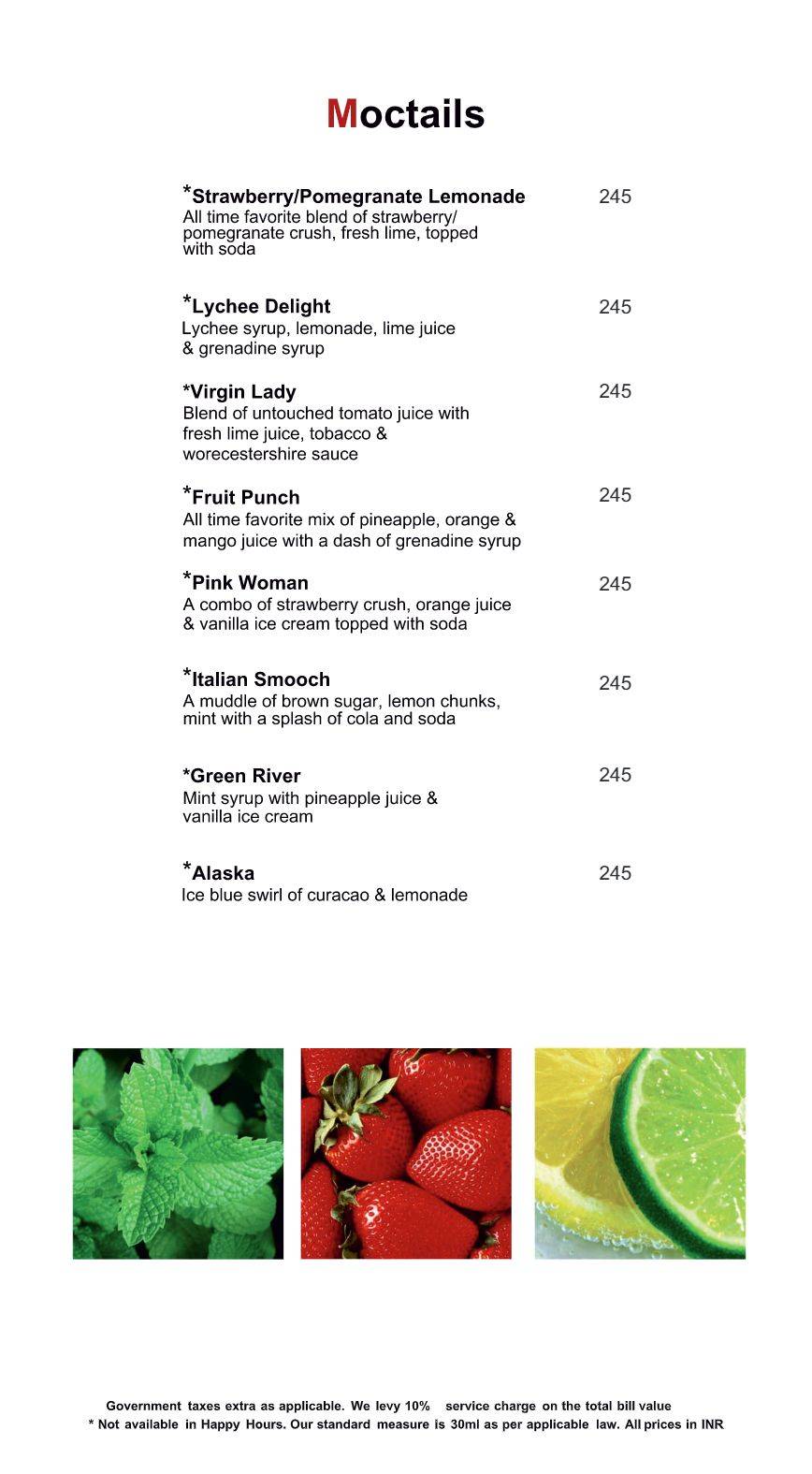 Mandarin Trail menu