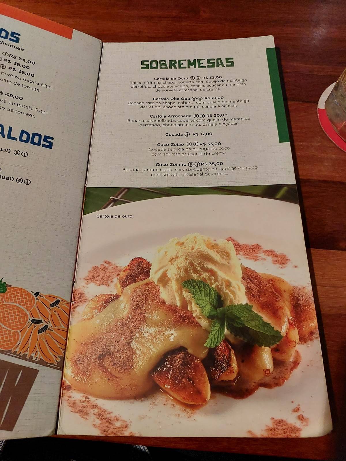 Restaurante Mangai - Recife cardápio