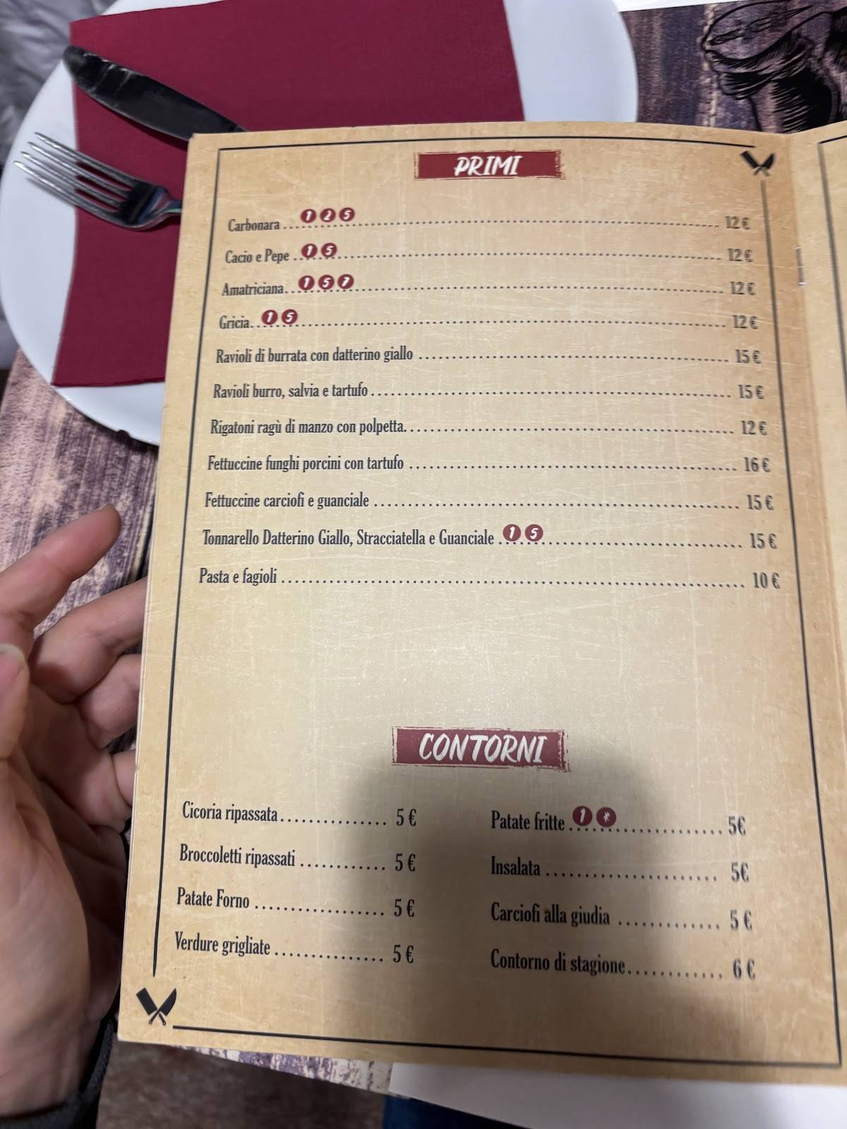 Menu di Manzo Bufalotta 