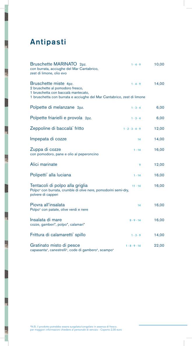 Menu di Marinato Verona 