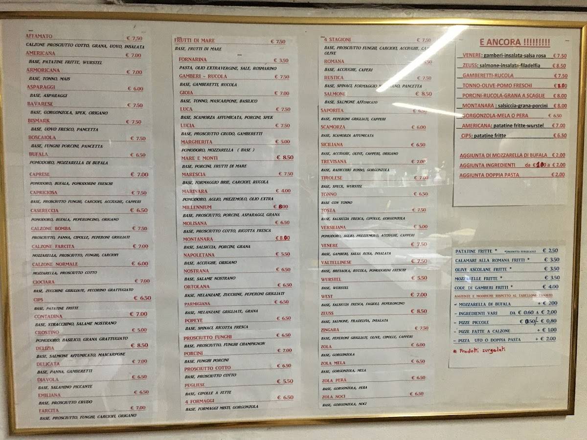Menu di Millennium MA. LU 