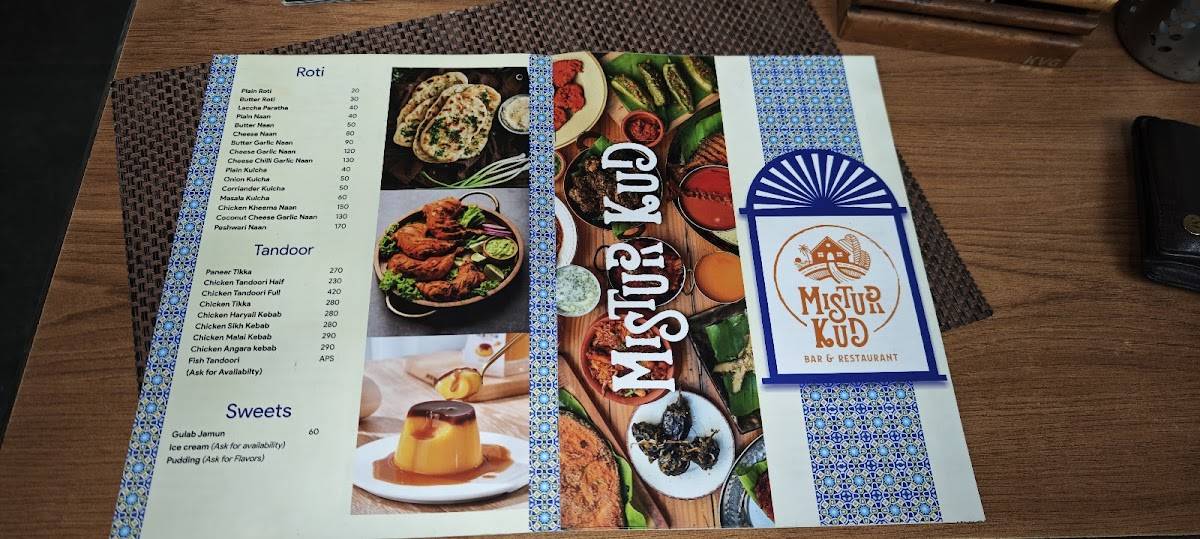 Mistur Kud Family Restaurant with Bar - Best Seafood restaurant in old Goa menu