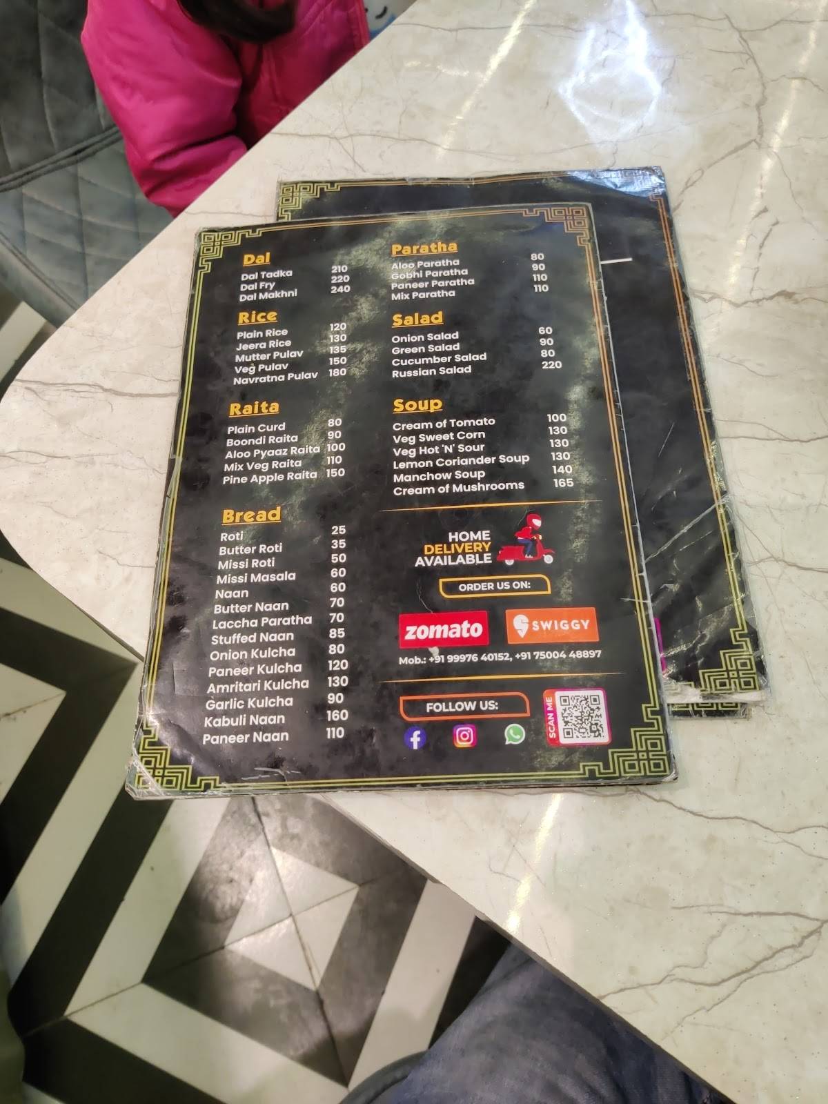 Mitra Food Court menu