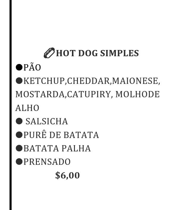 MococaDog cardápio