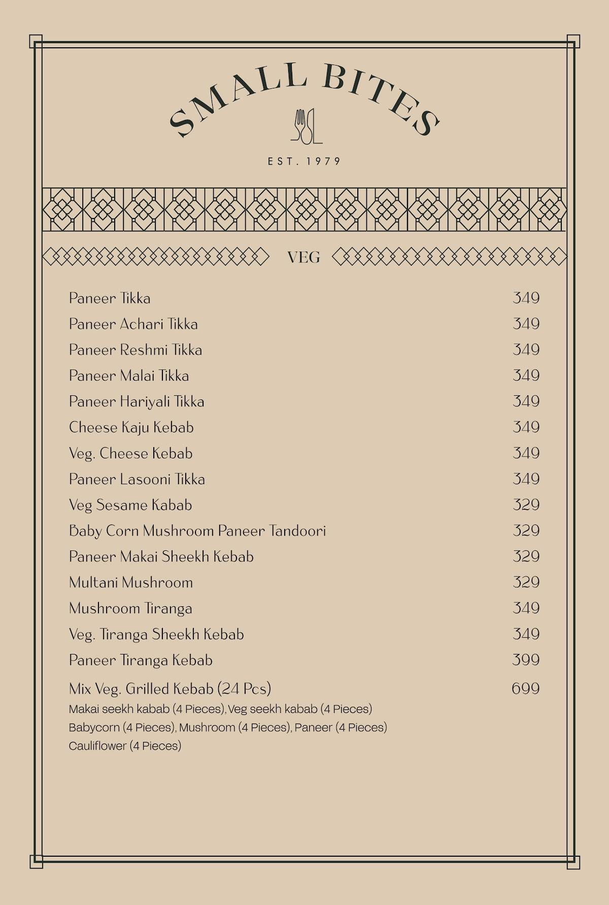 Moni's Bar & Restaurant menu