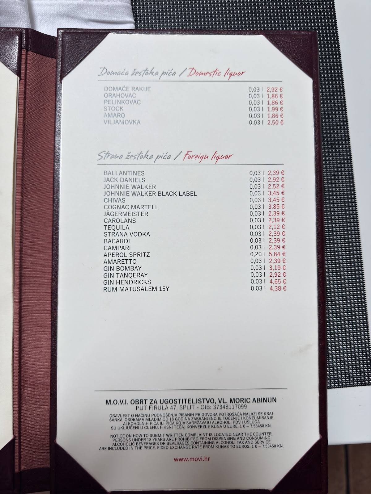 Menu di Movi 