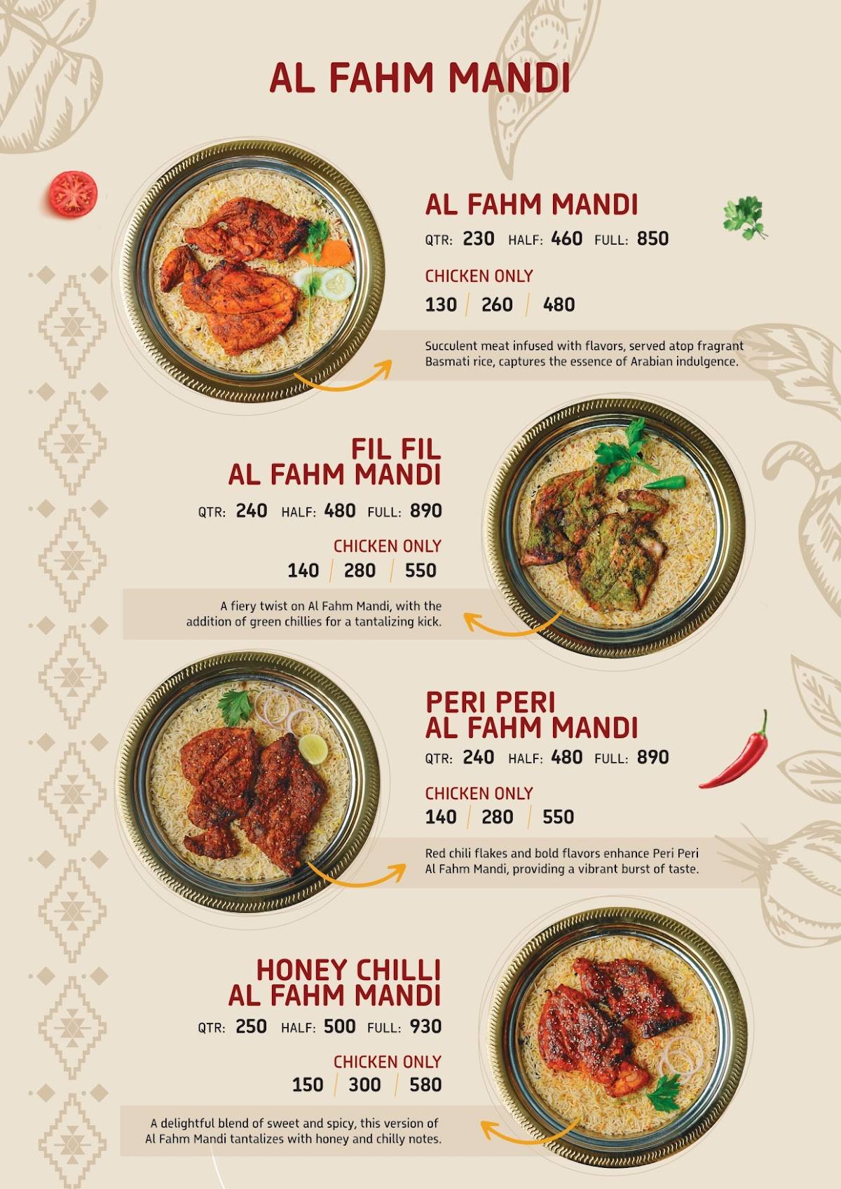Nahdi Mandi Restaurant menu