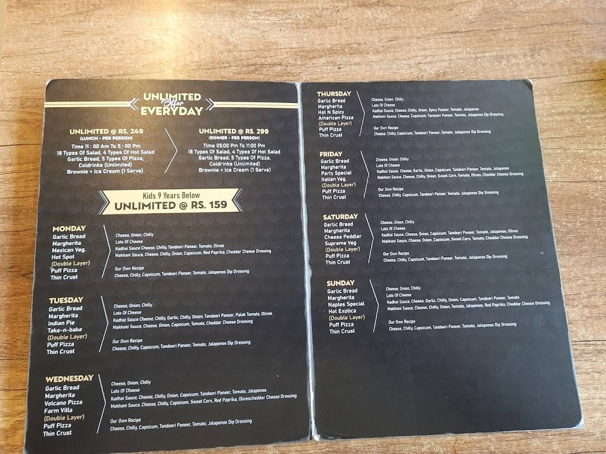 Naples Pizza menu