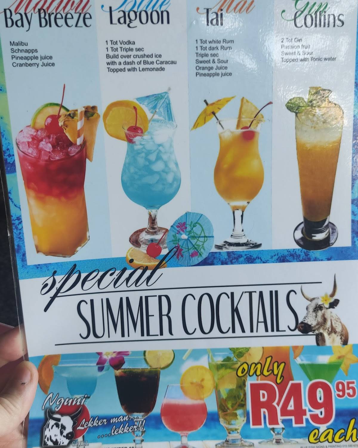 Menu at Nguni Grill restaurant, Polokwane