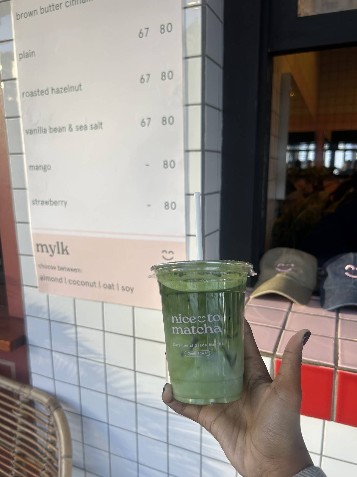 Menu at Nice To Matcha cafe, Cape Town