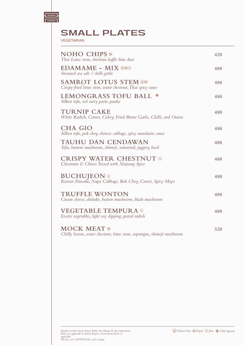 Noho Progressive Asian House menu