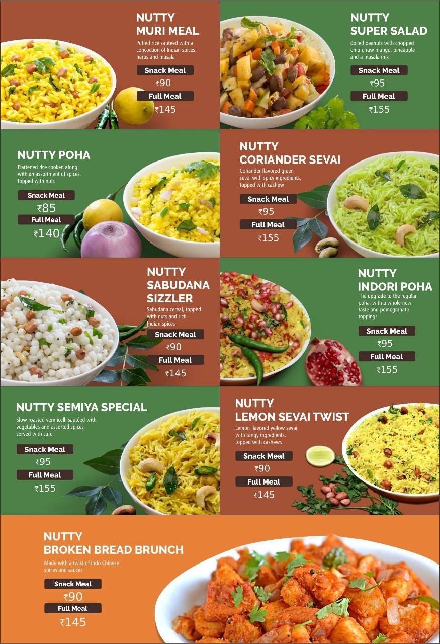 Nutty Chefs menu