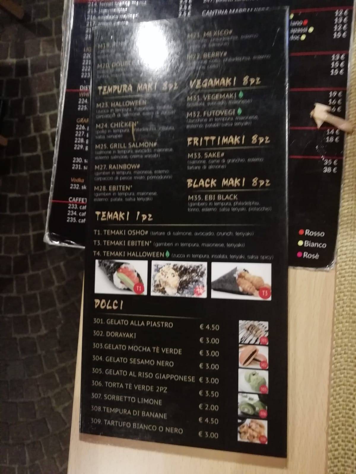 Menu di Okaeri Ristorante Orientale 