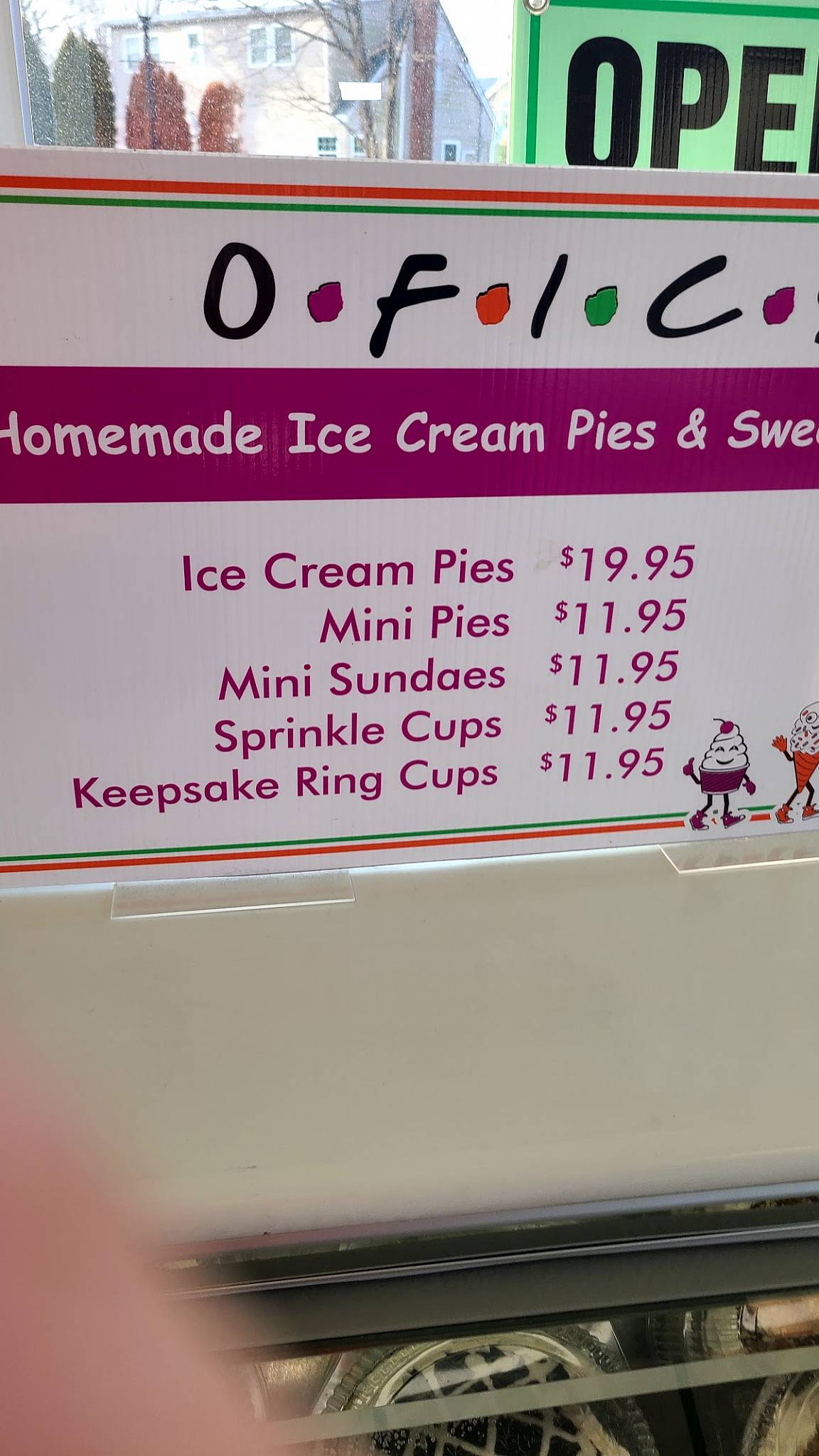 Menu at Old Fashioned Ice Cream, West Babylon