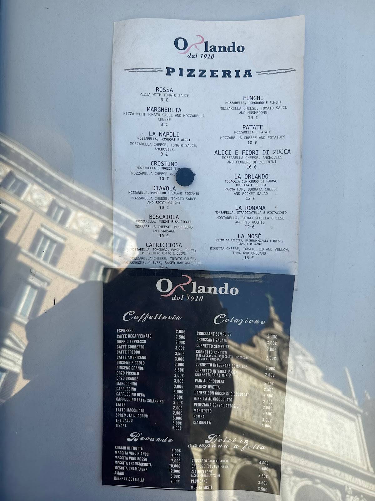 Menu di Orlando dal 1910 - Ristorante - Bottega - Bistrot 