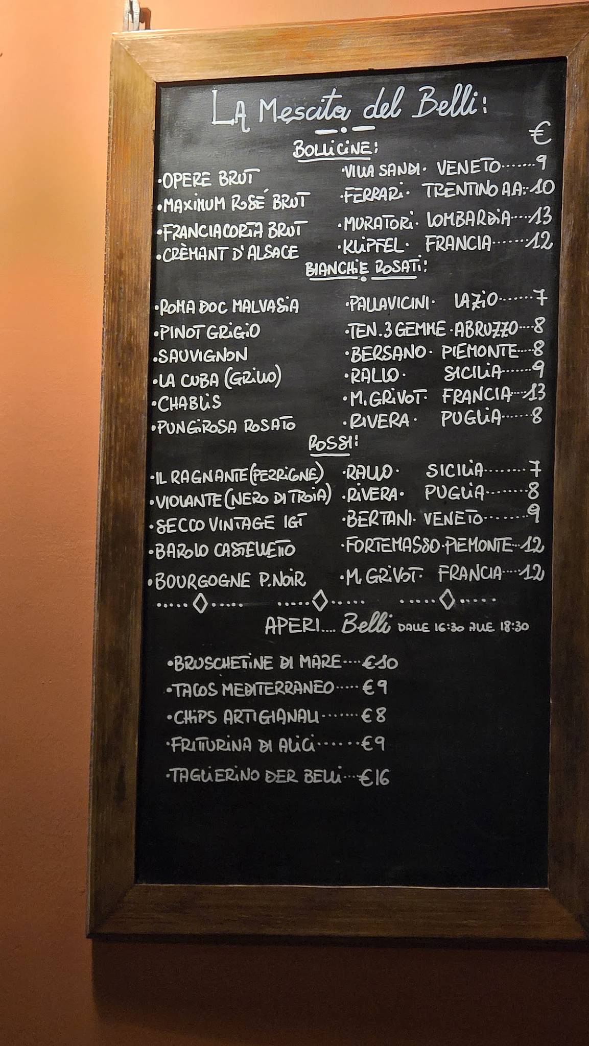 Menu di Osteria Der Belli 