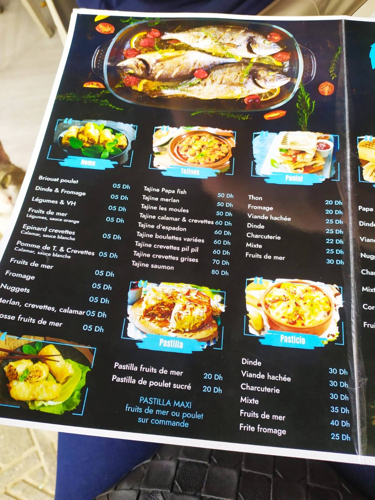 Menu de PAPA FISH