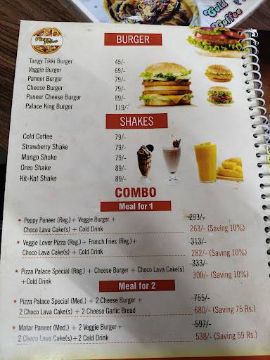 PIZZA PALACE menu