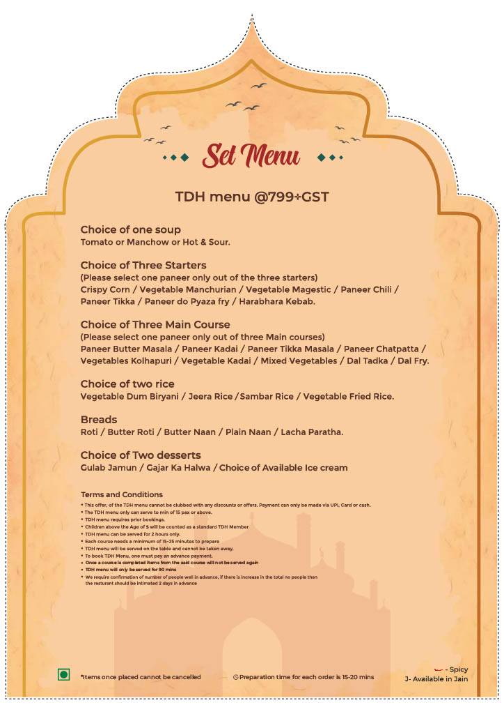 Parampara - Flavours Of India menu