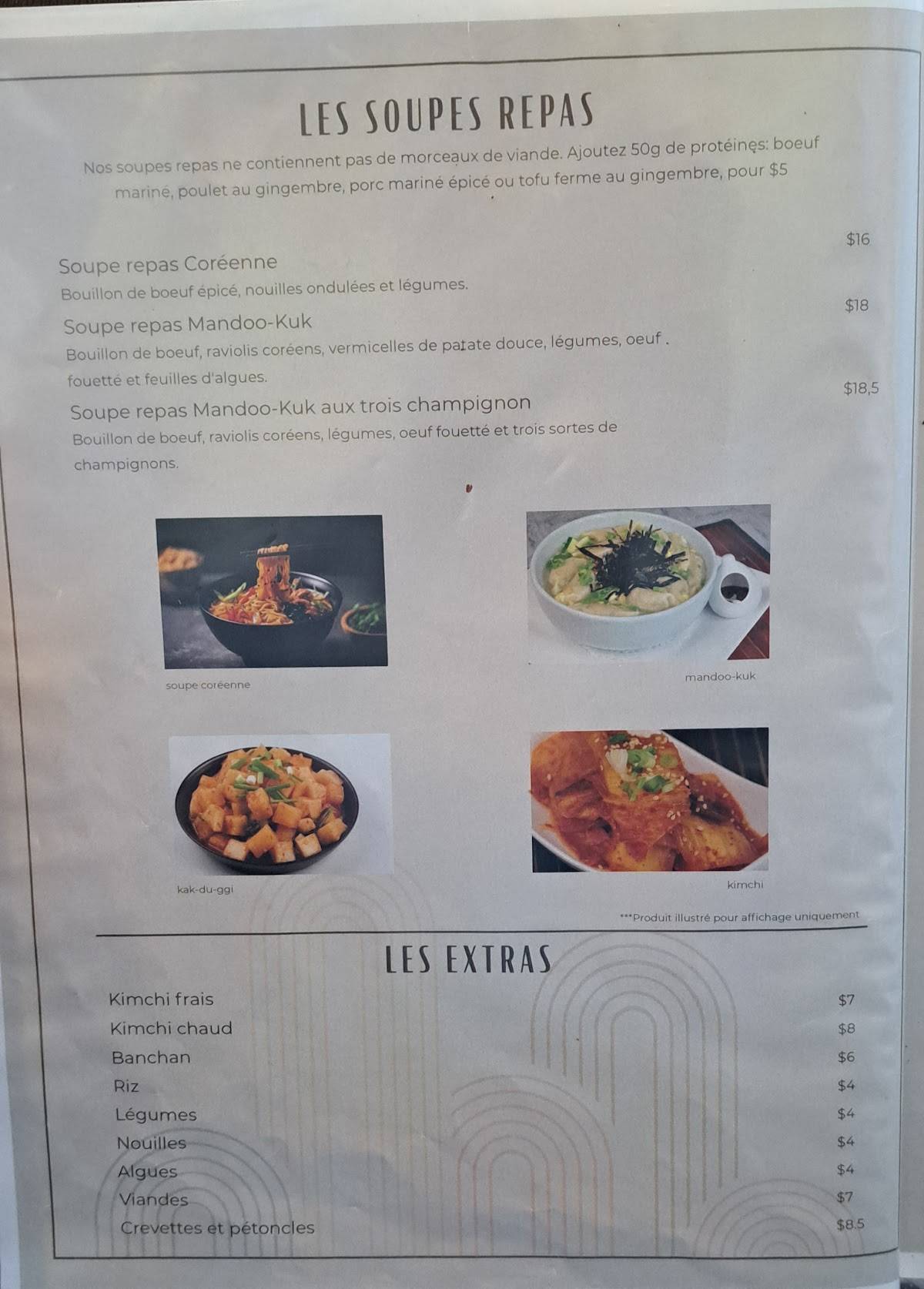 Menu de Parfum de Corée