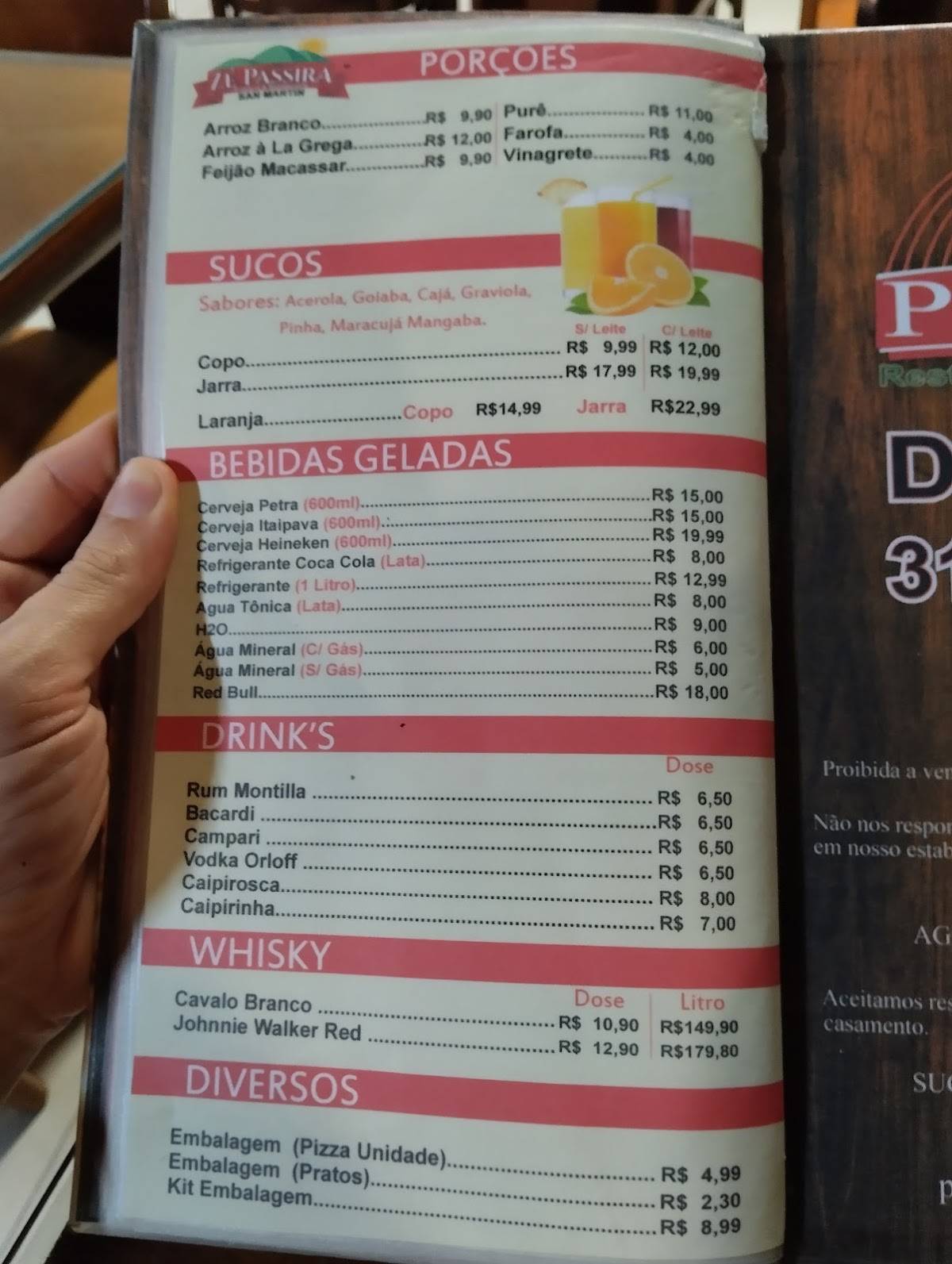 Passira San Martin - Pizzaria & Restaurante cardápio
