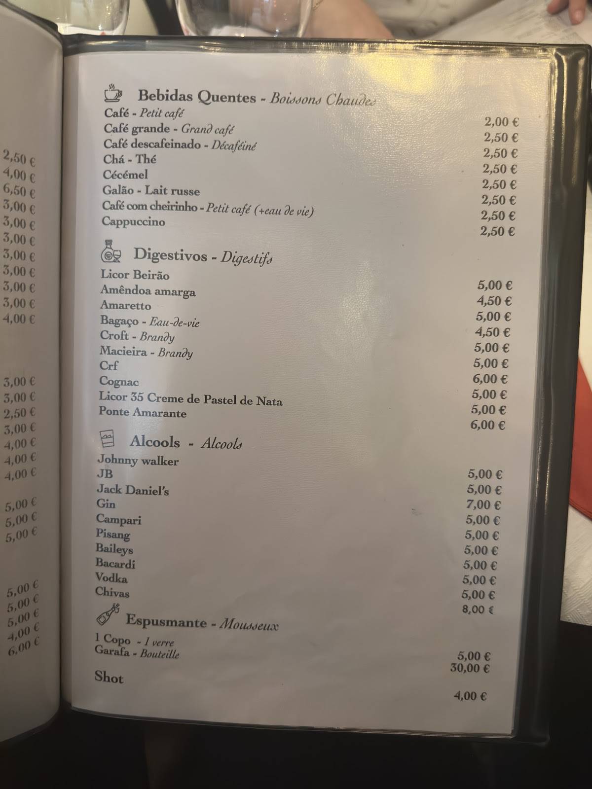 Menu de Pessoa