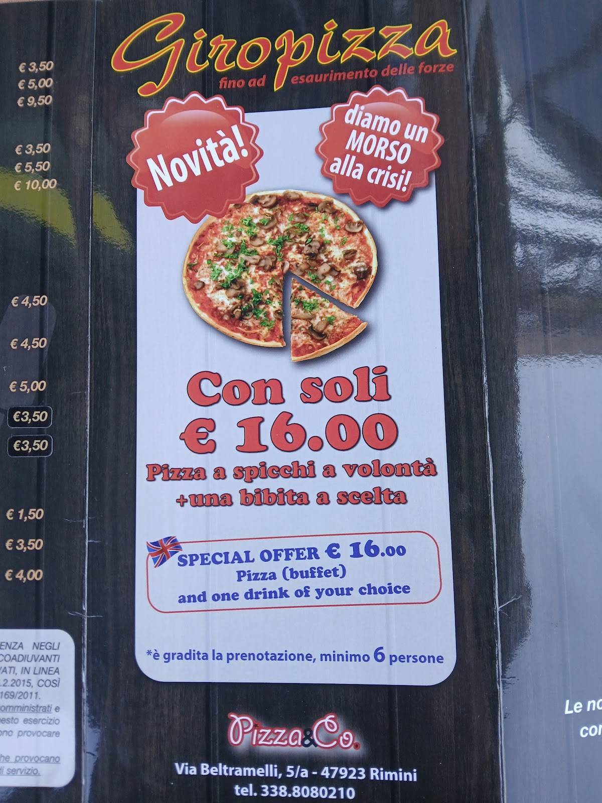 Menu di Pizza & Co 