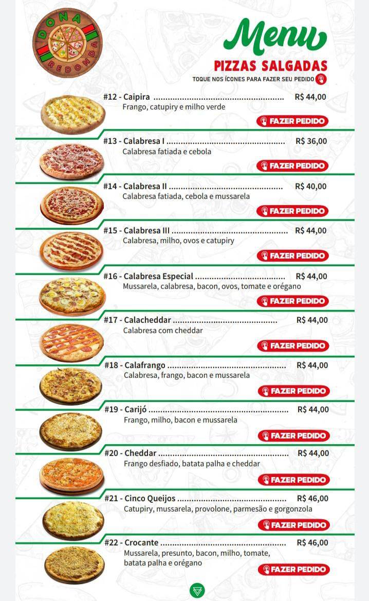 Pizzaria Dona Redonda Boituva cardápio