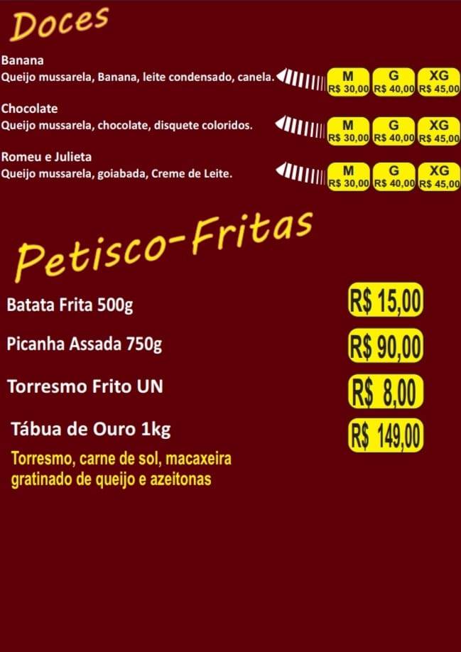 Pizzaria Ouro cardápio