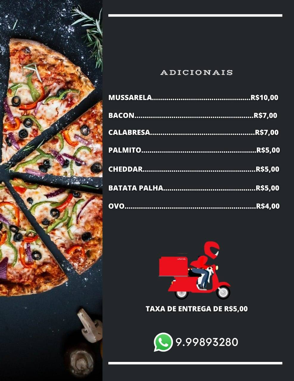 Pizzaria da Gi cardápio
