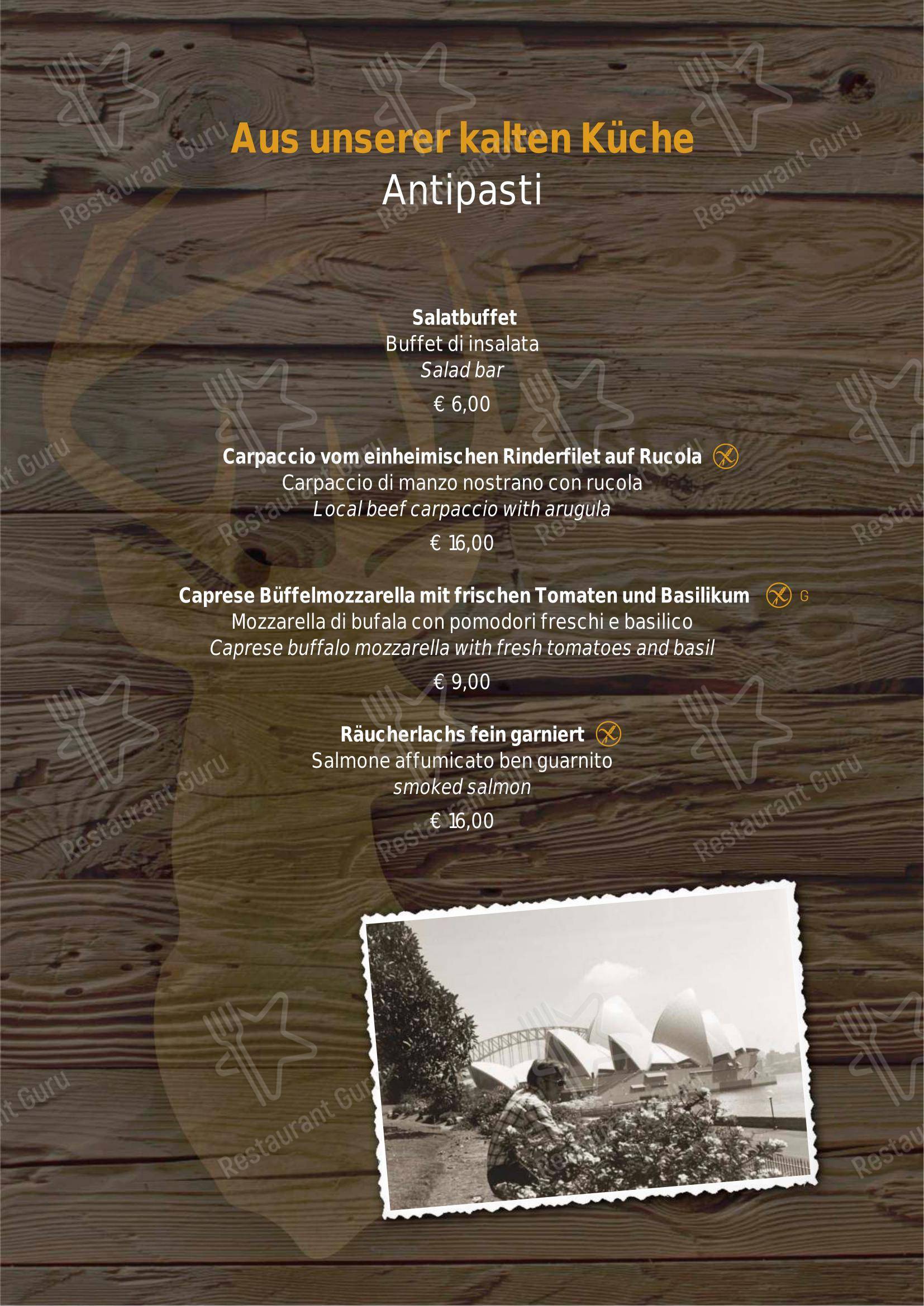 菜单 per Ristorante Pizzeria Almdiele in Lutago