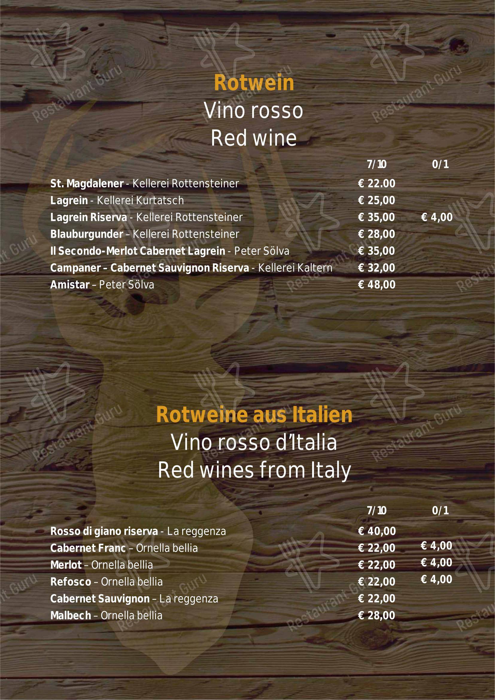 Ristorante Pizzeria Almdiele in Lutago - 菜单