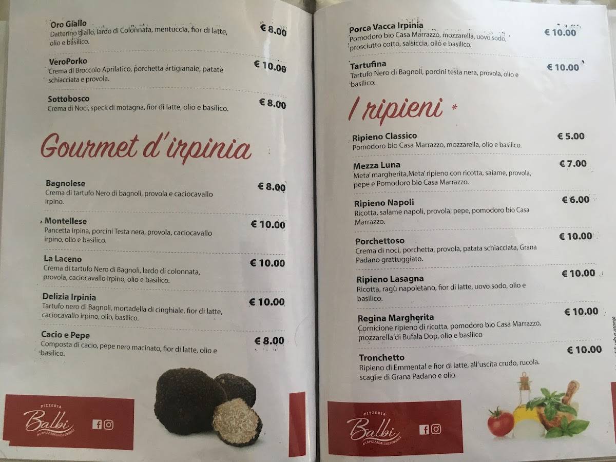 Menu di Pizzeria Balbi 