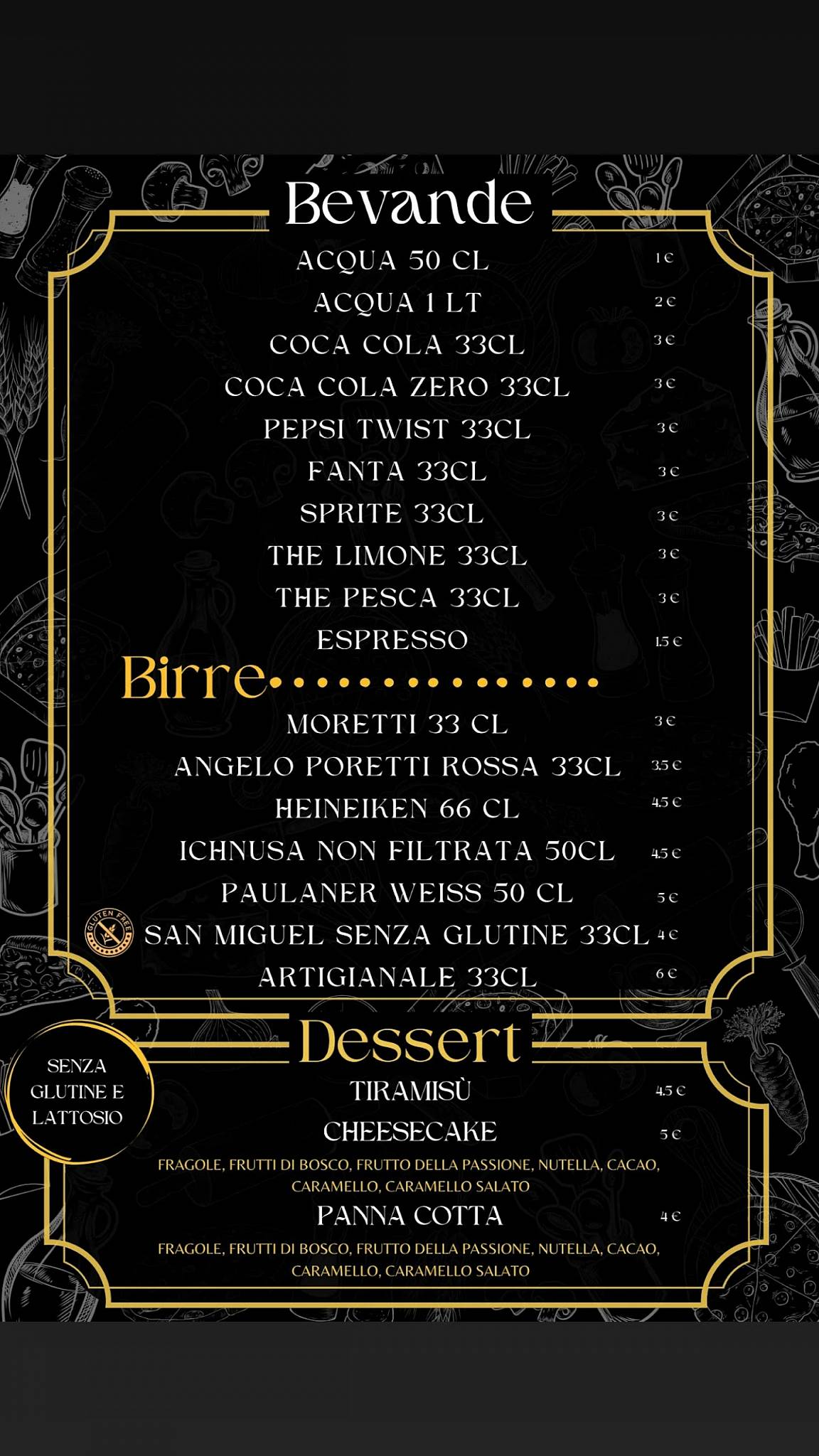 Menu di Pizzeria DAMA 