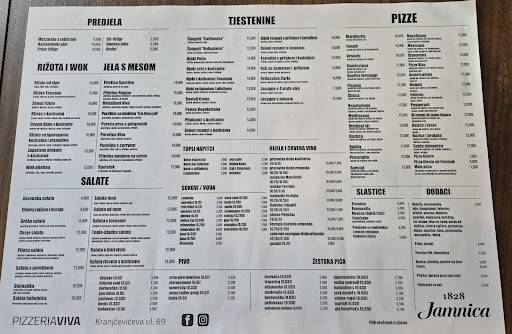 Menu di Pizzeria Viva 
