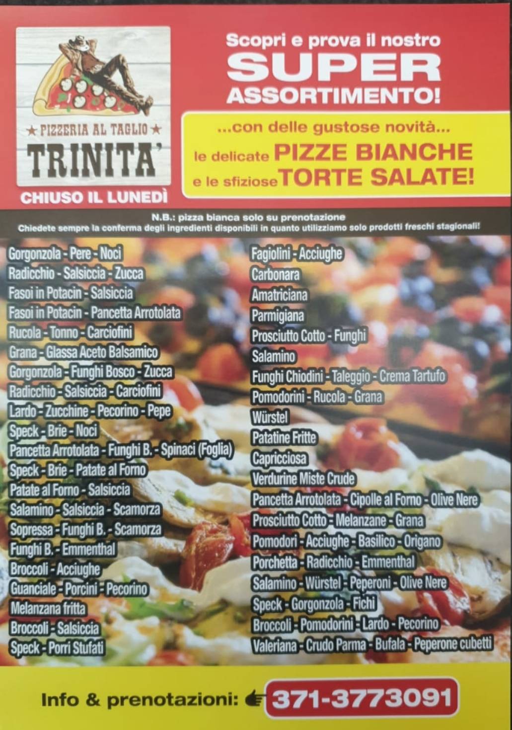 Menu di Pizzeria al taglio Trinità 
