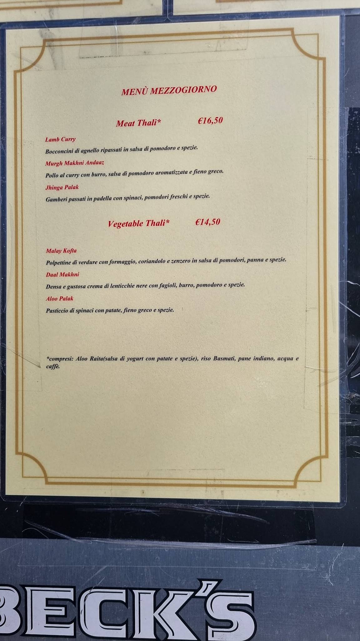 Menu de Punjab