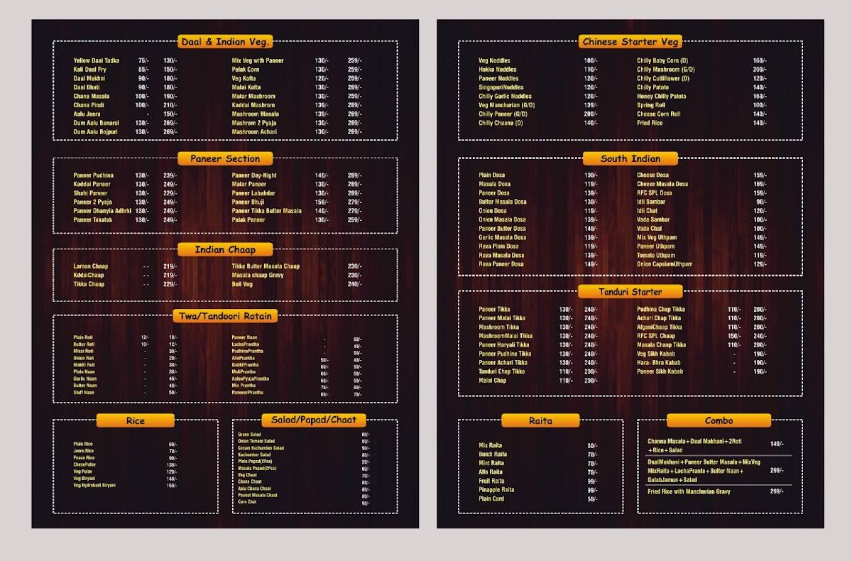 RFC Panipat menu