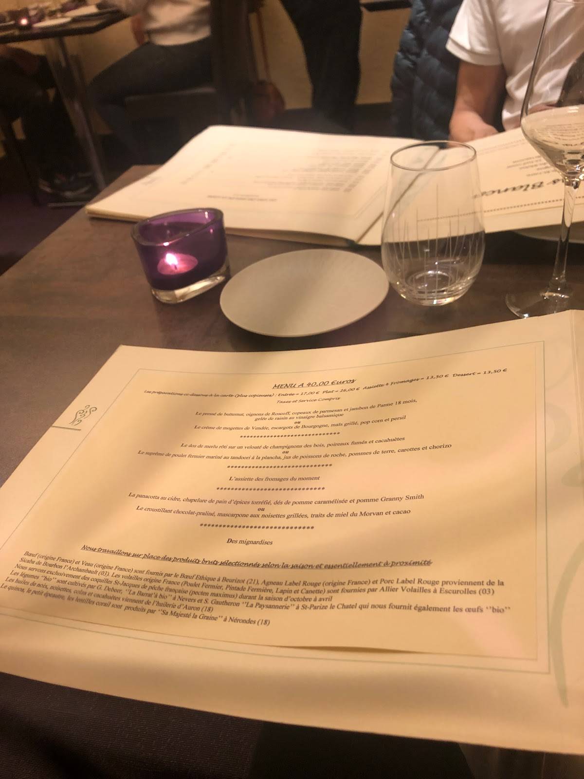 Menu de Restaurant Jean-Michel Couron
