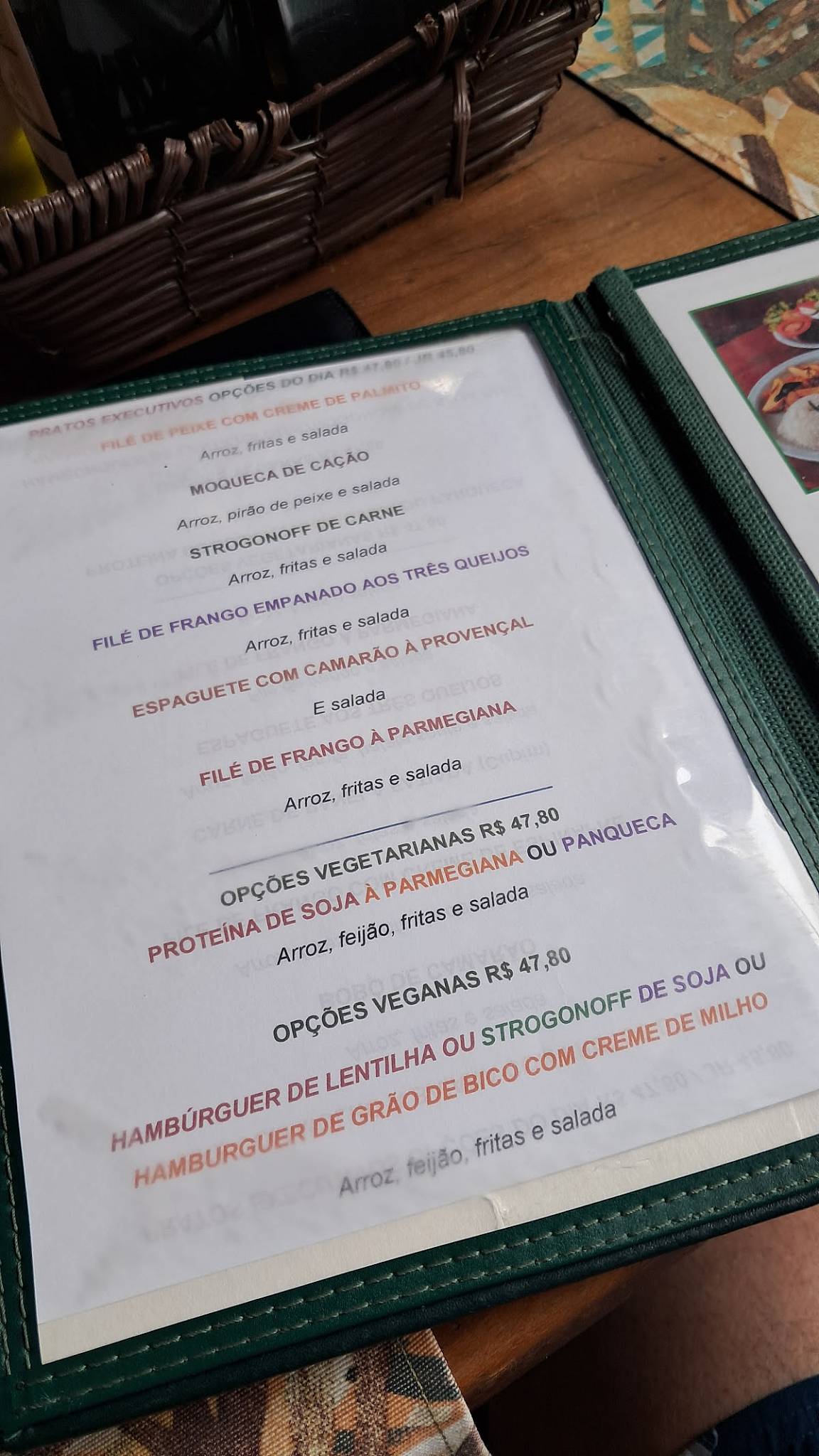 Restaurante Cheiro Verde Ilhabela cardápio