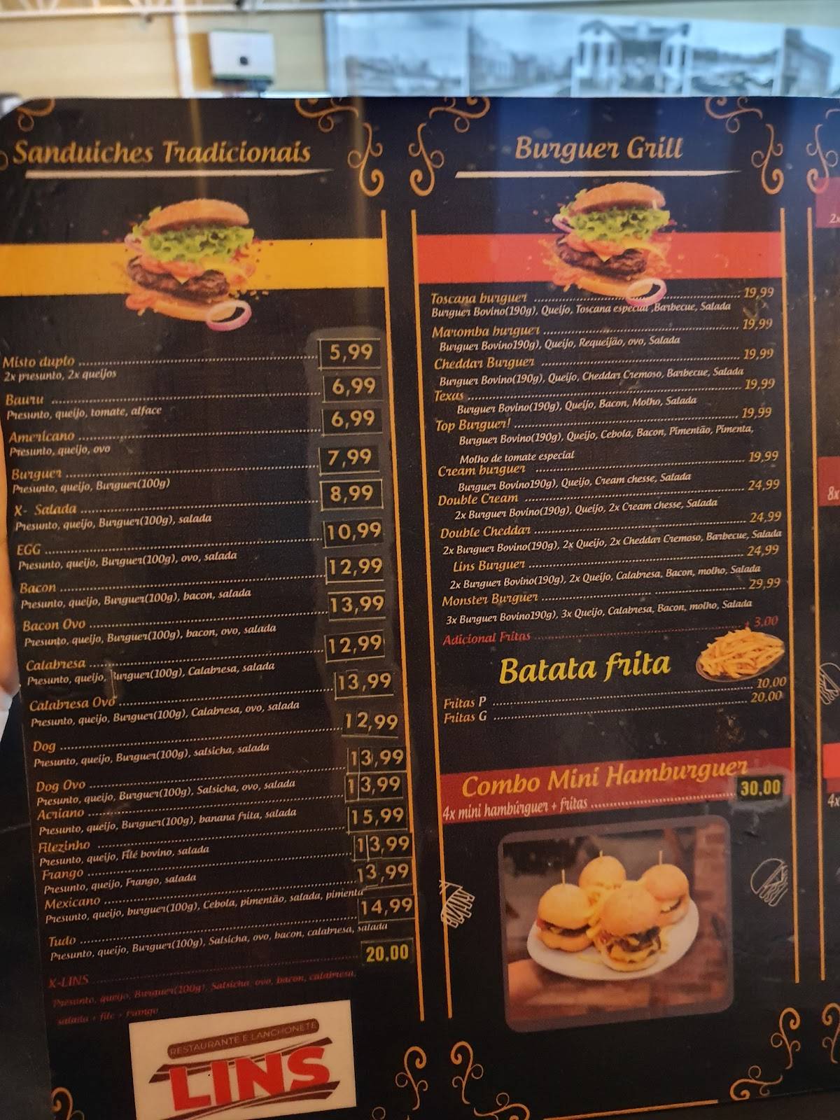 Restaurante Lins cardápio