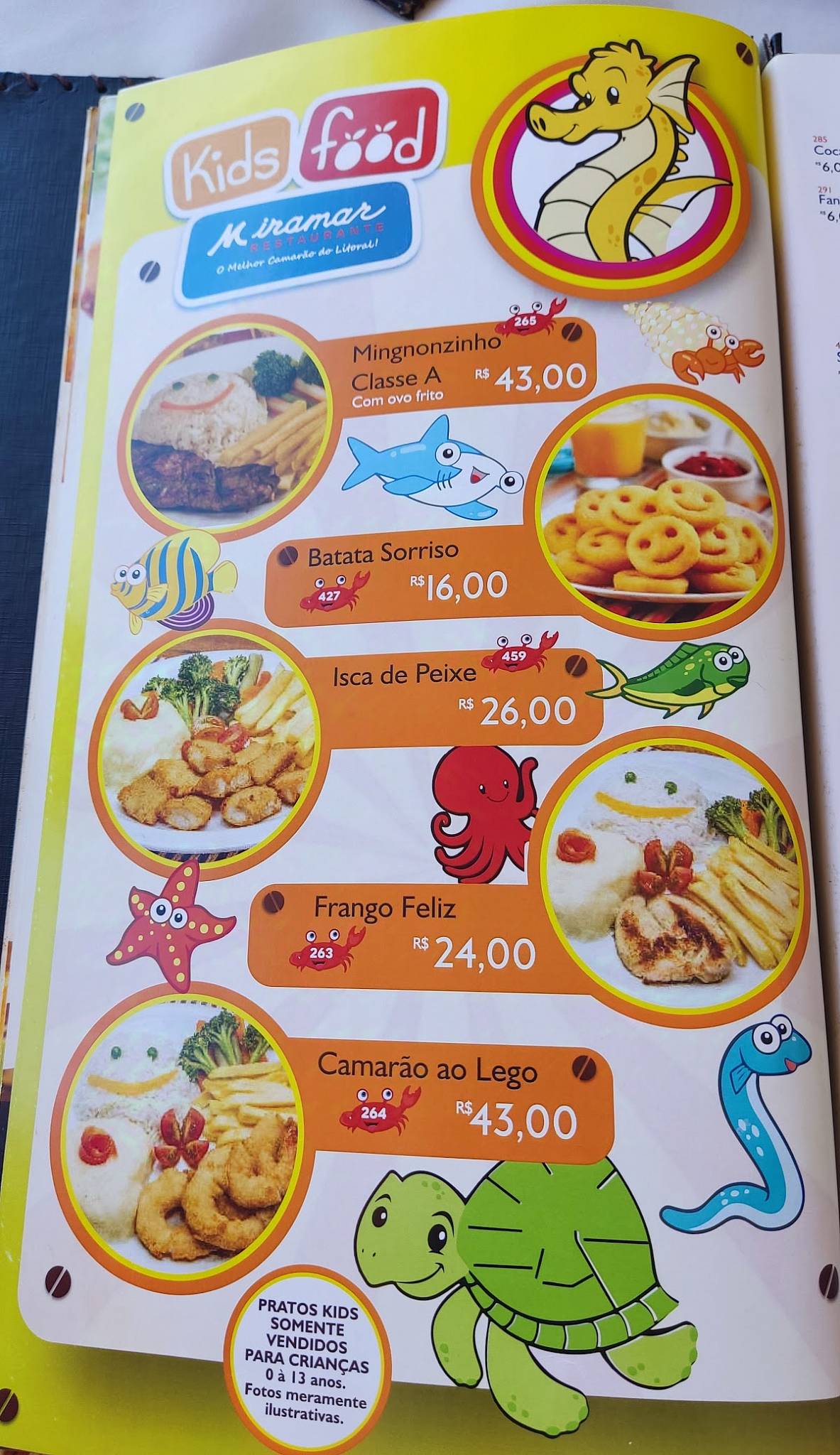 Restaurante Miramar cardápio
