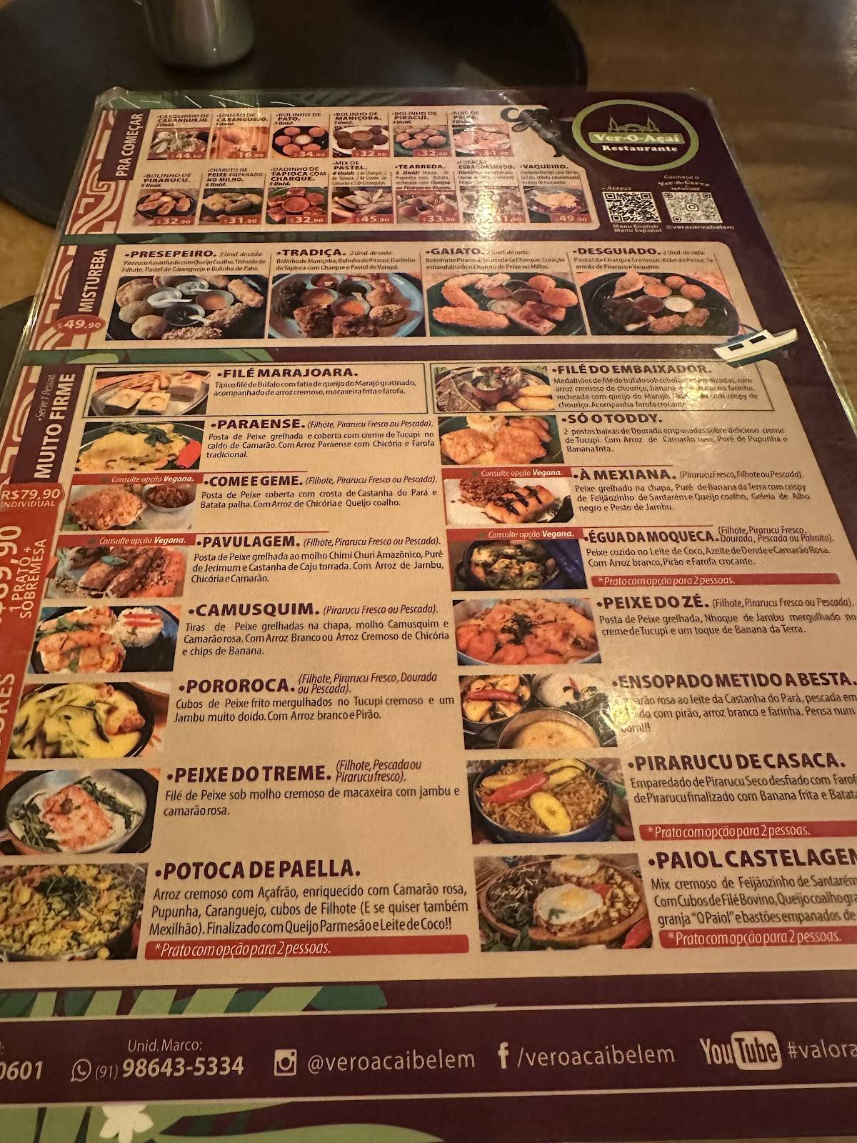 Restaurante Ver O Açaí - Umarizal cardápio